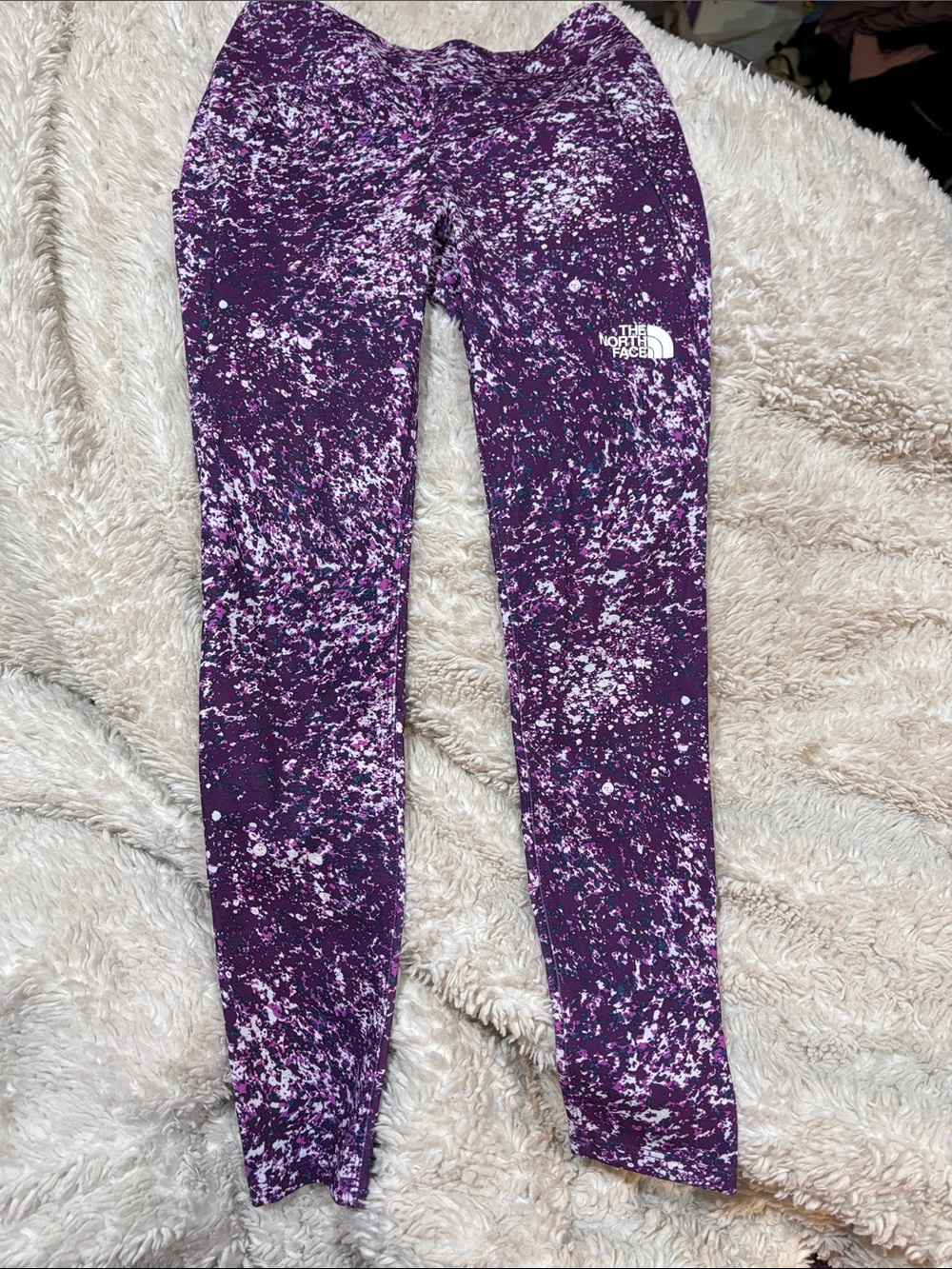 The North Face Purple & White Splatter Print Girls' Leggings